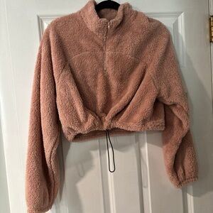 Cozy Pink Fleece Pullover Jacket
